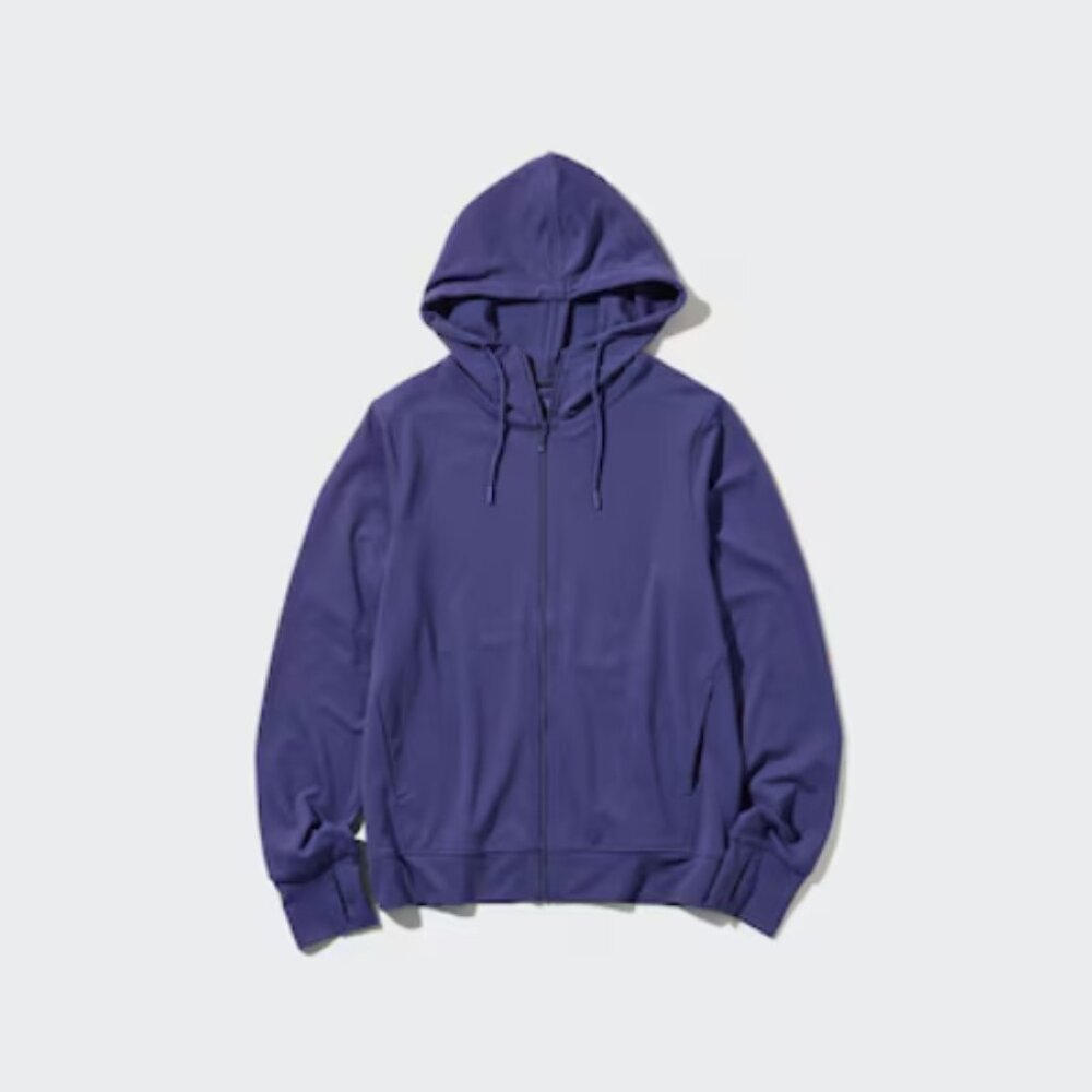 UNIQLO AIRism Mesh UV Protection Full-Zip Hoodie | 68 BLUE | Medium